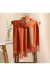 RFEGEF Femme Écharpe Pashmina,Écharpes Et Châles pour Dames Orange Mode Vache Jacquard Animal Réversible Gland en Cachemire L