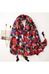 Autumn Pashmina Neckerchief, Fashion Abstract Gorgeous Floral Viscose Shawl Scarf Muslim Hijab Caps Scarves Silk Scarf
