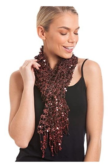 Youllyuu Écharpe à paillettes pour mariage - Écharpe métallique - Cadeau pour demoiselles dhonneur, marron, taille unique