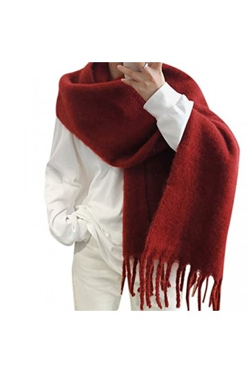 Écharpe dhiver chaude épaisse en pashmina pour femme, Couleur-3, L