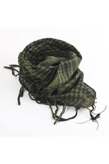 SERUMY Foulards Unisexe À Carreaux Légers Unisel Enveloppe DÉcharpe du Désert Arabe Pashmina-Army Green