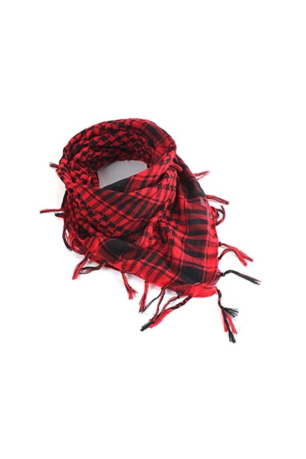 SERUMY Foulards Unisexe À Carreaux Légers Unisel Enveloppe DÉcharpe du Désert Arabe Pashmina-Army Green