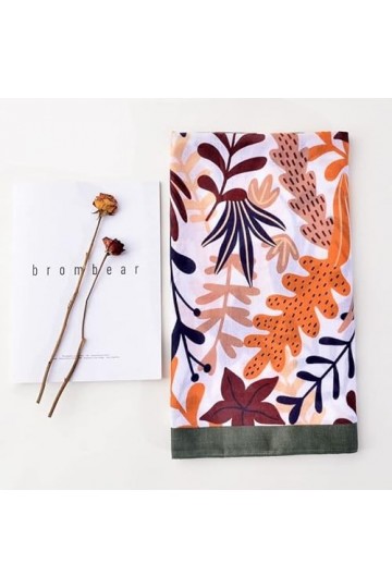 OUSIKA Femmes Automne Hijab, Wraps Pashmina Bufandas Feuilles Floral Viscose Écharpe Dame Imprimer Doux Châles Foulards Foula