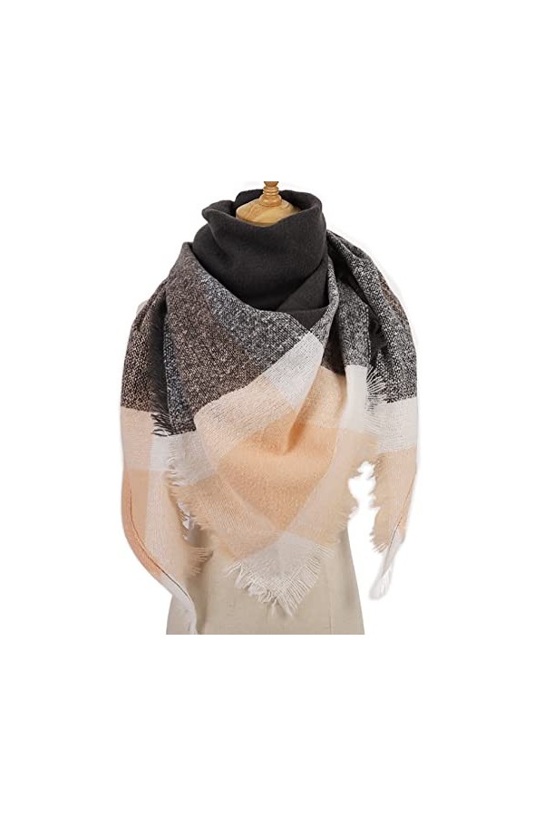Châle à la Mode Écharpes Poncho Écharpe, écharpe Triangulaire en Cachemire Écharpe Rayée for Femmes avec Couverture Tricotée 