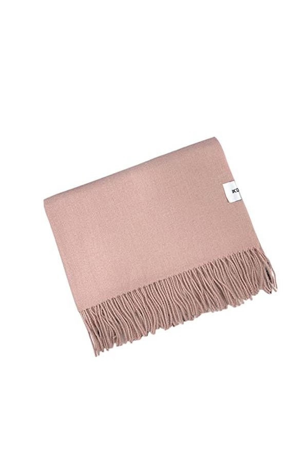 SUYGGCK éCharpe Écarpe dhiver Femmes Plus Épaisses Solides Écharpes en Cachemire Laine Couche Pâle Chaude Pashmina Dame Châl