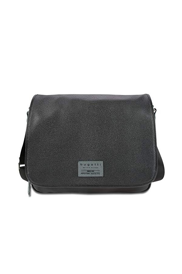 Bugatti Sac à Bandoulière avec Rabat Moto D, 36 cm, Noir