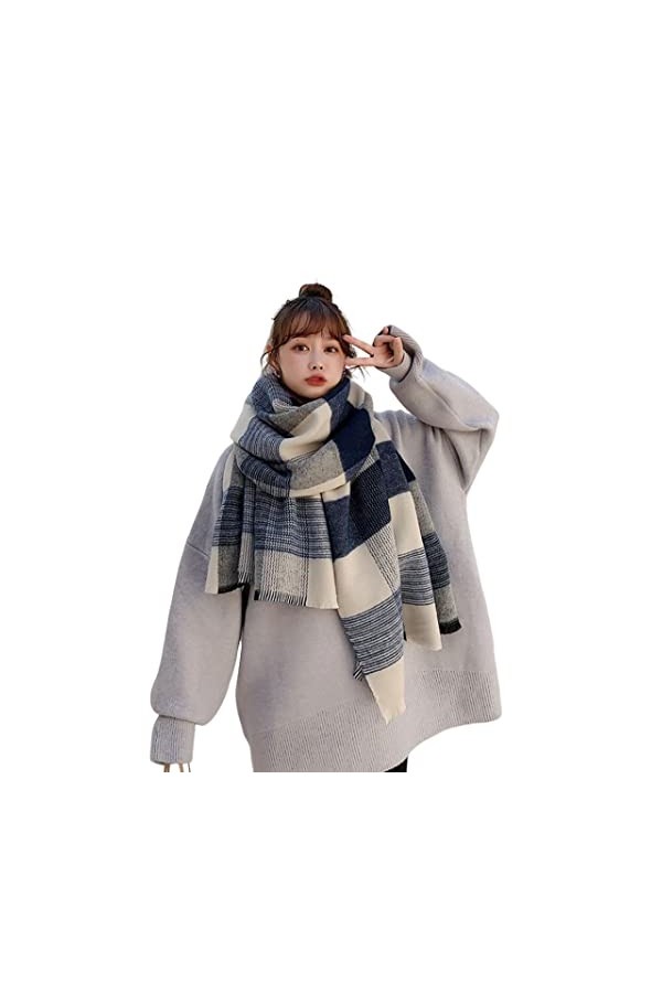 Foulard Femme Echarpe Écharpe Châle Homme Foulards Nouveau Imitation Cachemire Femmes Plaid Écharpe Hiver Preppy Style Dame É
