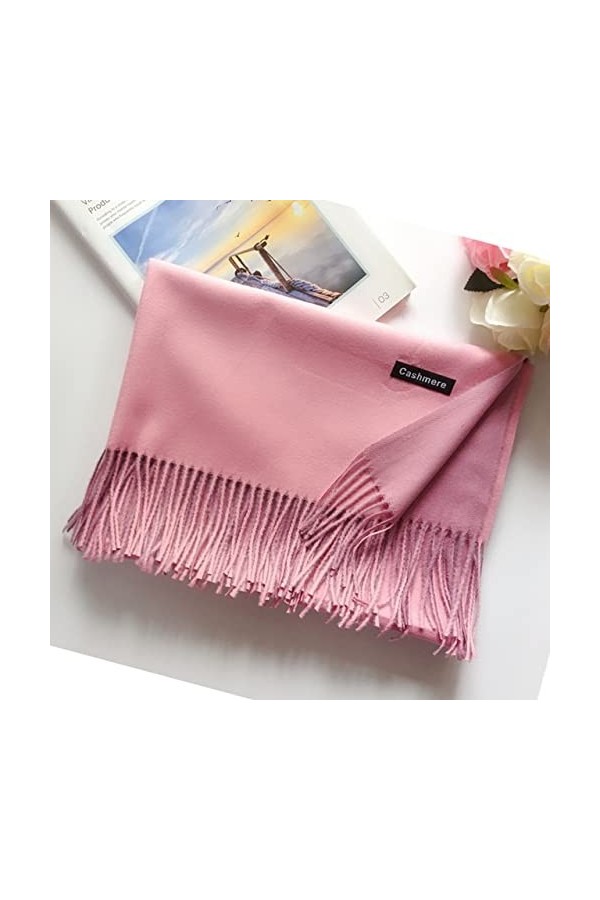 LvSenLin 200x70cm Hiver Solide Doux Chaud Cachemire Echarpes Unisexe Long Tassels Femmes Épaissir Wrap Châle Dames Laine Pash