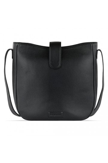 bugatti Elsa sac en cuir pour femme, sac à main noble et moderne pour femme en noir