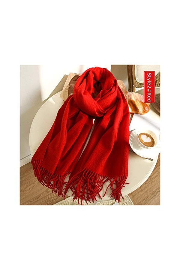 Srfghjs Écharpe Foulards en Cachemire de Haute qualité Fauves Nouveau Hiver Épaissir Chaud Soft Pashmina Châles Chantiers Lai