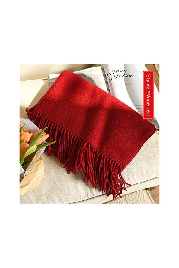 Srfghjs Écharpe Foulards en Cachemire de Haute qualité Fauves Nouveau Hiver Épaissir Chaud Soft Pashmina Châles Chantiers Lai