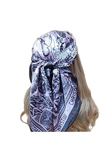 SERUMY Foulards Grands Foulards De Hijab pour Femmes Écharpe en Satin De Soie De Mode De Mode Femelle 90 Cm X 90 Cm De Marque