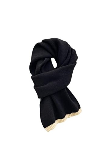 SERUMY Écharpes Tricotées Écharpe Tricotée dhiver pour Femmes Couleurs Solides Châle Extérieur Châle en Laine Nuerchief Feme