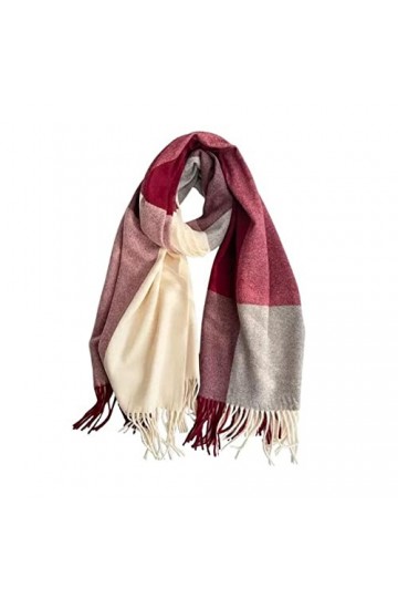 Écharpe Chale Femme Écharpe à Carreaux en Laine mélangée Épaississement dautomne et dhiver Grand châle Externe Chaud Écharp