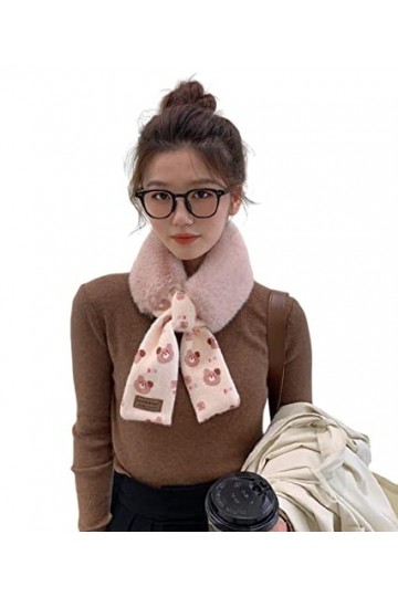 Bysonglezai Foulard Femme Echarpe Écharpe Châle Homme Foulards Corée Style Mignon Petit Ours Intersection Simple Tricot Croix