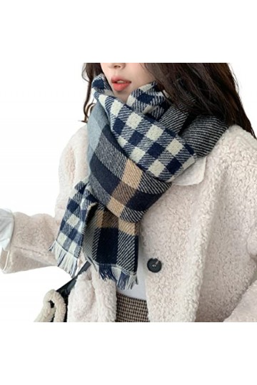 Bysonglezai Foulard Femme Echarpe Écharpe Châle Homme Foulards Écharpe Femmes Hiver Style Coréen Mignon Plaid Châle Chaud All