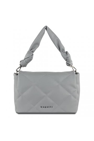 Bugatti Cara Sac à Main Matelassé Femme, Moyen - Gris-Bleu