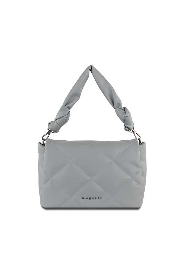 Bugatti Cara Sac à Main Matelassé Femme, Moyen - Gris-Bleu