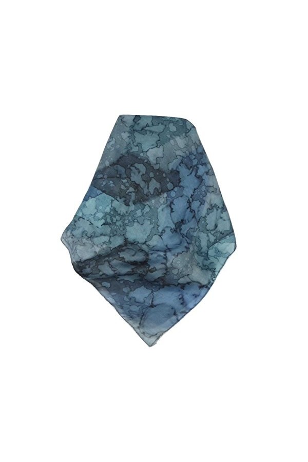 Pashmina & Silk Foulard Soie du Mûrier Peinte à la Main Classic French Blues de