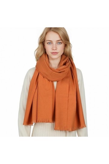 SWAT PANY Écharpes pashmina pour femme - Châles et écharpes pour femme - Pour mariage et hiver, Orange, L