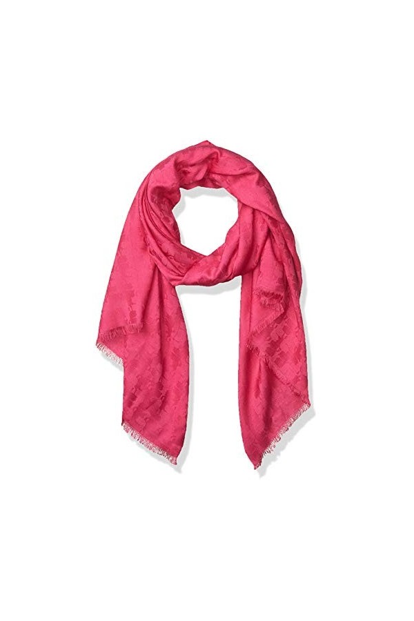 Karl Lagefeld Paris Lagerfeld Paris Two Toned Karl Head Rayon Pashmina Scarf Écharpe pour Temps Froid, Rose Vif, Taille Uniqu