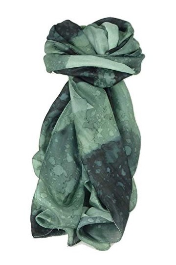 Pashmina & Silk Foulard Soie du Mûrier Peinte à la Main Classic Nuances de Gris