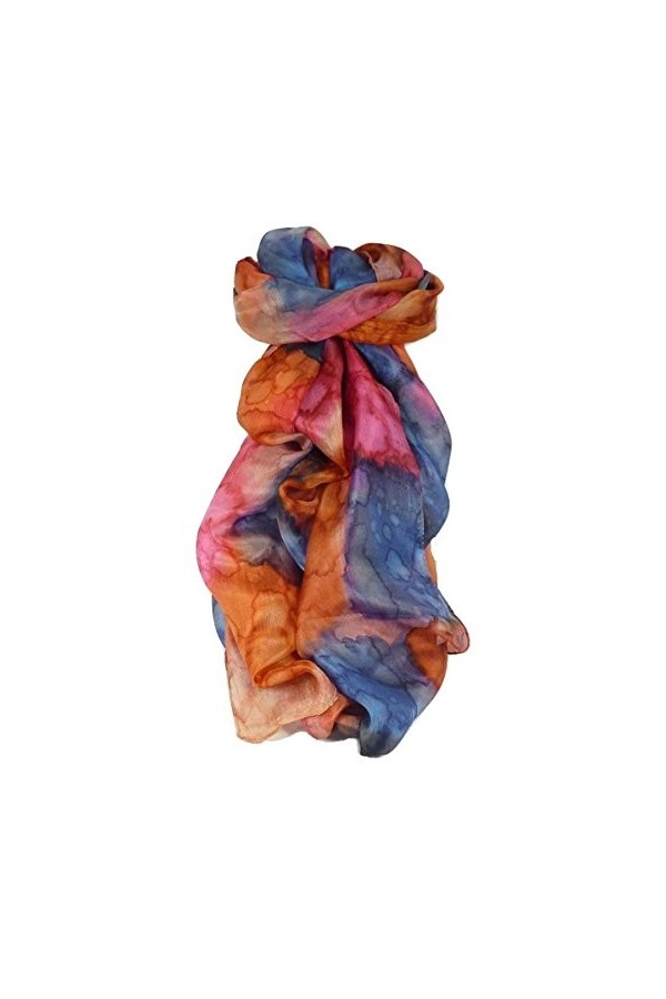 Pashmina & Silk Foulard Soie du Mûrier Peinte à la Main Classic Iris de