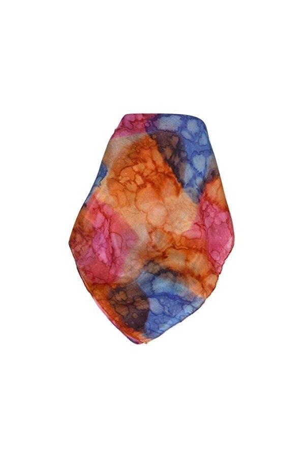 Pashmina & Silk Foulard Soie du Mûrier Peinte à la Main Classic Iris de