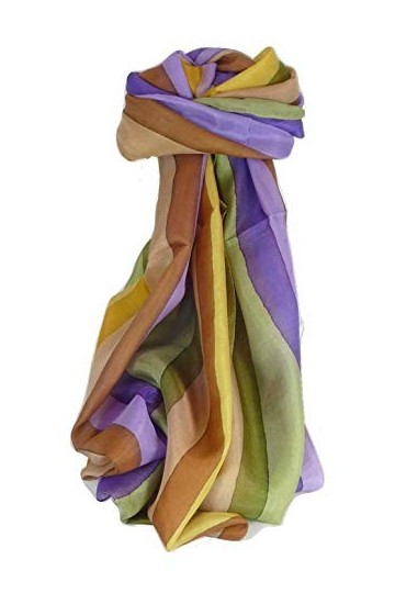 Pashmina & Silk Soie du Mûrier Foulard Ankola Palette de Rainbow Classic de