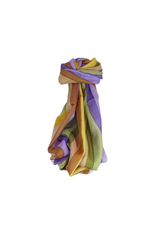 Pashmina & Silk Soie du Mûrier Foulard Ankola Palette de Rainbow Classic de