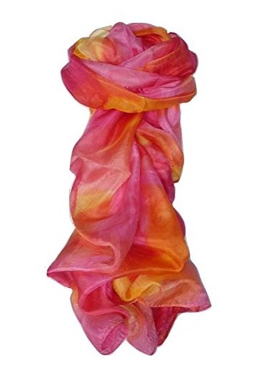 Pashmina & Silk Foulard Soie du Mûrier Peinte à la Main Classic Floribunda de