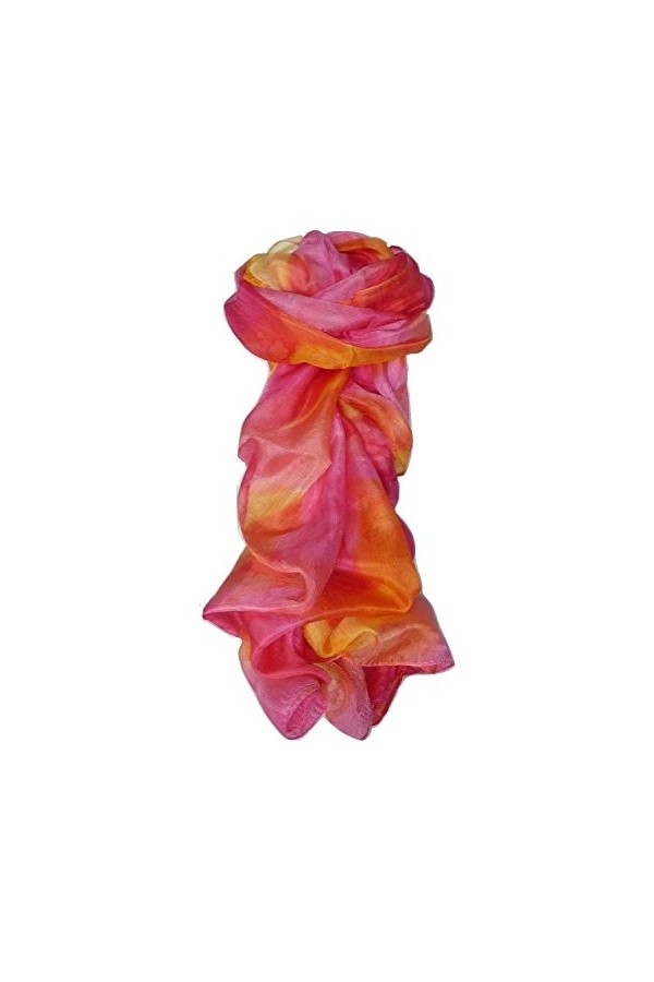 Pashmina & Silk Foulard Soie du Mûrier Peinte à la Main Classic Floribunda de