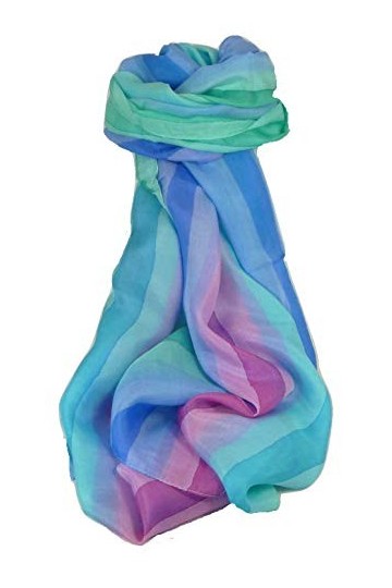 Pashmina & Silk Soie du Mûrier Foulard Joshi Palette de Rainbow Classic de
