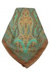 Pashmina & Silk Écharpe Classic Paisley Soie de Mûrier Nori Sienna de