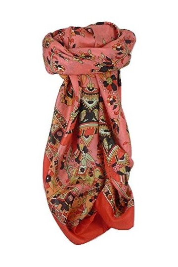 Pashmina & Silk Écharpe Classic Paisley Soie de Mûrier Kakaul Peony de