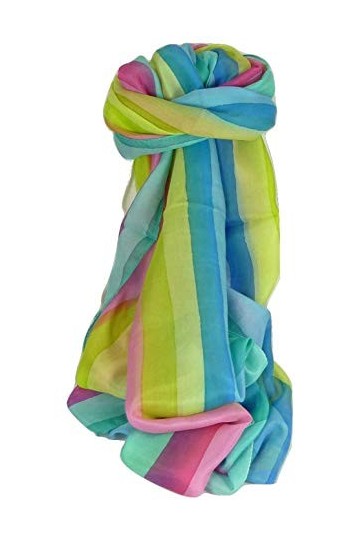 Pashmina & Silk Soie du Mûrier Foulard Rayan Palette de Rainbow Classic de