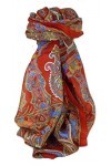 Pashmina & Silk Foulard Classic Paisley Soie de Mûrier Dara Scarlet de