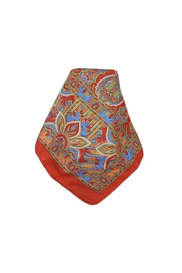 Pashmina & Silk Foulard Classic Paisley Soie de Mûrier Dara Scarlet de