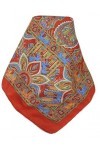 Pashmina & Silk Foulard Classic Paisley Soie de Mûrier Dara Scarlet de