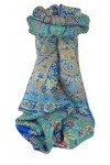 Pashmina & Silk Foulard Classic Paisley Soie de Mûrier Chia French Blue de
