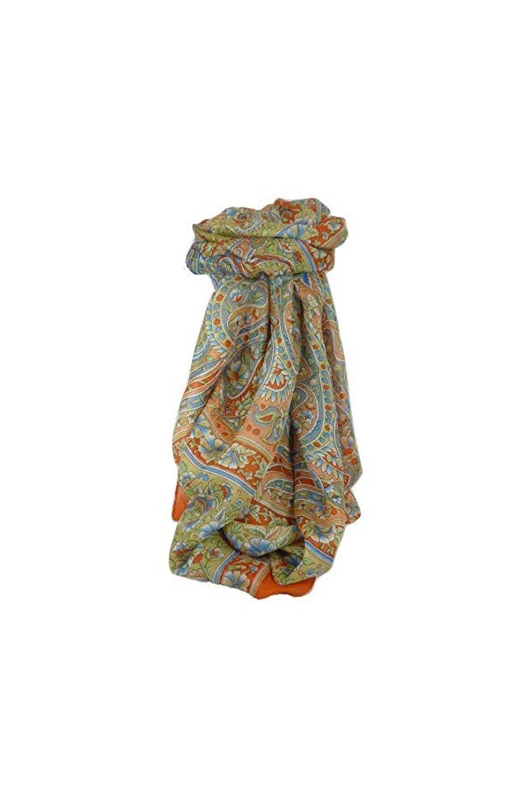 Pashmina & Silk Foulard Classic Paisley Soie de Mûrier Chia Marigold de