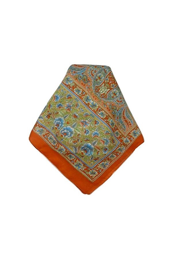 Pashmina & Silk Foulard Classic Paisley Soie de Mûrier Chia Marigold de