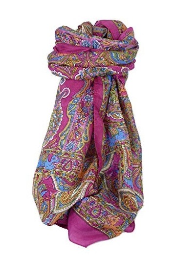 Pashmina & Silk Foulard Classic Paisley Soie de Mûrier Dara Carnation de