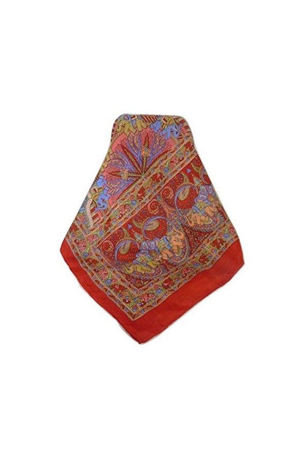 Pashmina & Silk Foulard Classic Paisley Soie de Mûrier Anya Scarlet de