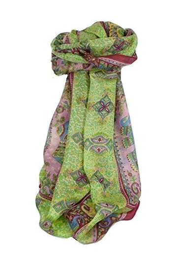 Pashmina & Silk Foulard Classic Paisley Soie de Mûrier Golla Hibiscus de