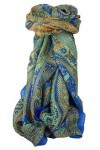 Pashmina & Silk Foulard Classic Paisley Soie de Mûrier Charan French Blue de