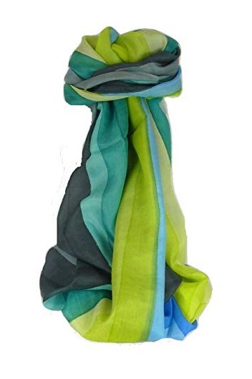 Pashmina & Silk Soie du Mûrier Foulard Veena Palette de Rainbow Classic de