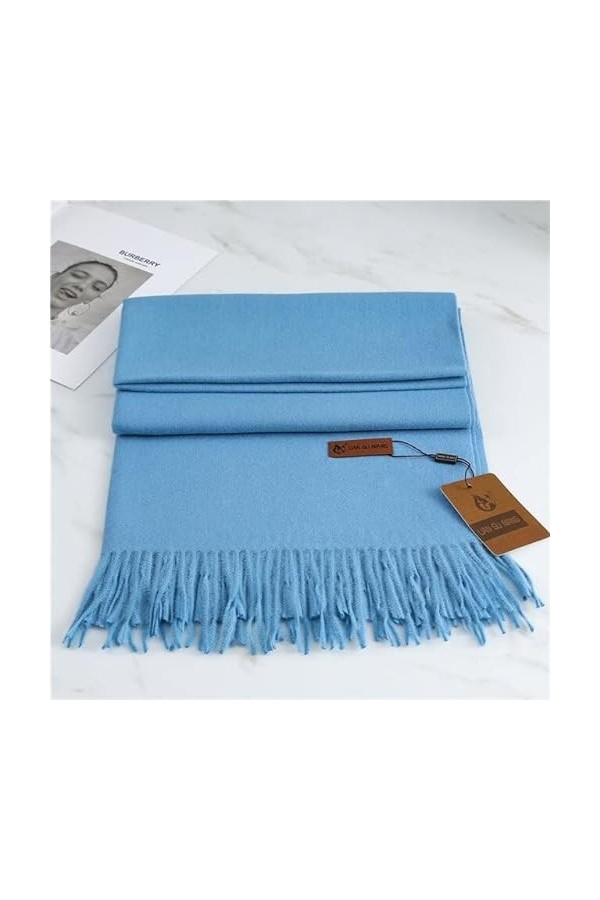 LvSenLin 32 Couleur Solide Épais Cachemire Echarpe pour Femmes Grand 190 * 68cm Pashmina Winter Warm Shawl Wraps Bufanda Feme