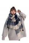 Foulard Femme Cheveux pour De Hiver en Echarpe Scarf Nouveau Imitation Cachemire Femmes Plaid Écharpe Hiver Preppy Style Dame