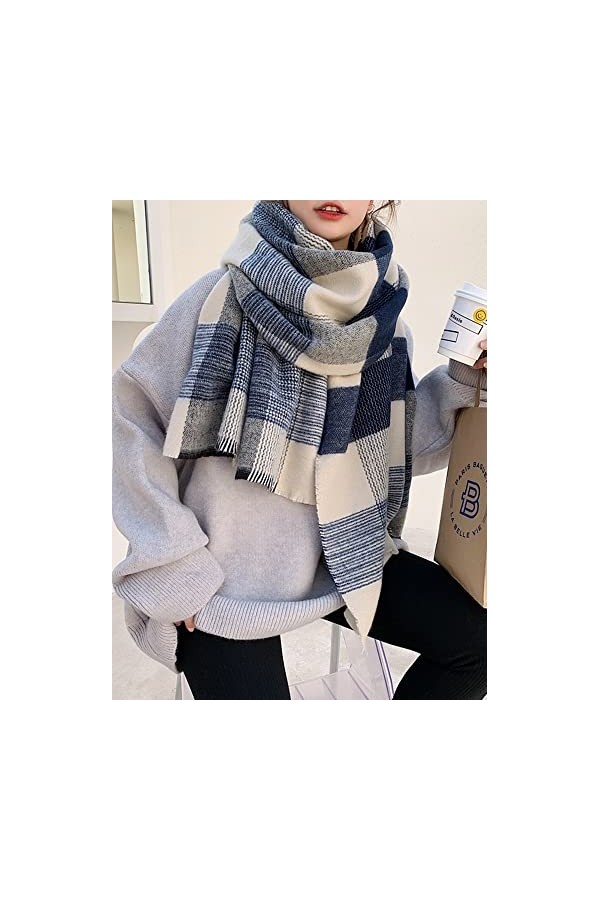 Foulard Femme Cheveux pour De Hiver en Echarpe Scarf Nouveau Imitation Cachemire Femmes Plaid Écharpe Hiver Preppy Style Dame